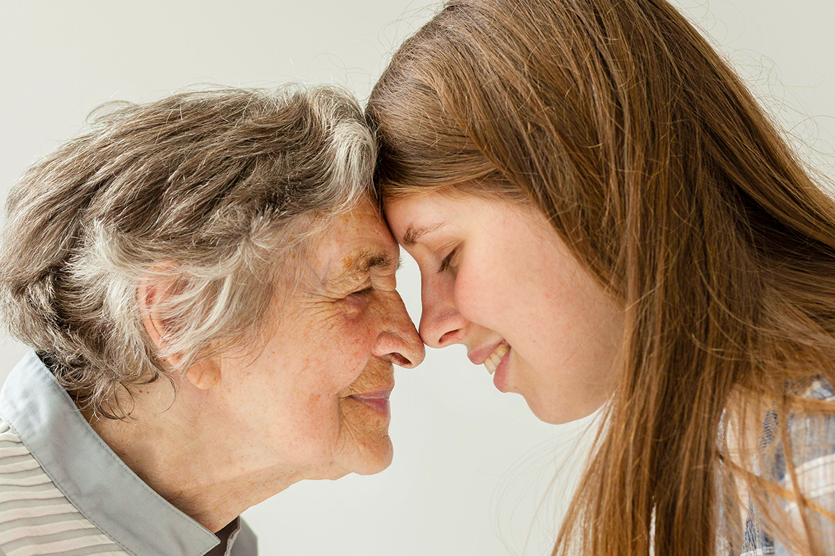 grandmother-spending-quality-time-with-family Grandmother and teen grand daughter